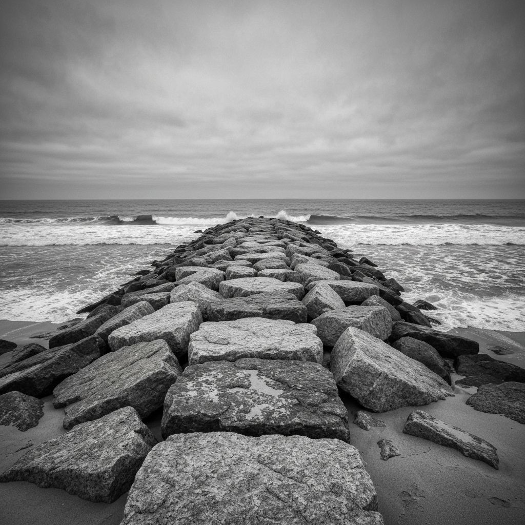 Point Lookout jetty and ocean